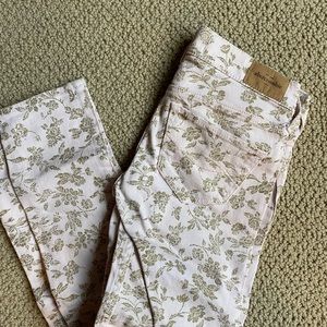Gold/Pink floral jeans